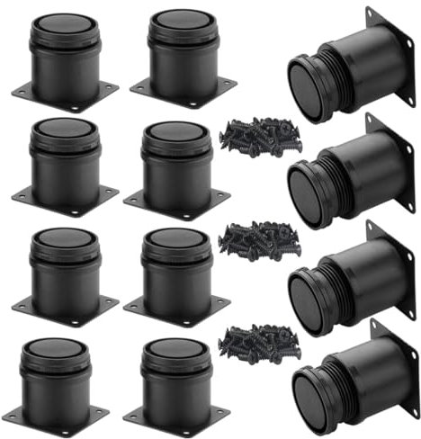 Möbelfüße Verstellbar, 12 Stück Schrank Verstellbare Beine 50mm Füße für Möbel,Höhenverstellbar Schrankfüsse Füße für Möbel Stühle Tisch Schrank Schreibtisch Sofa Möbelbeine (Schwarz)