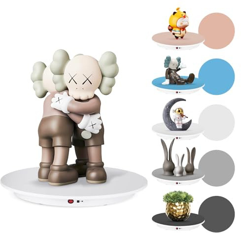 YJINGRUI Elektrischer Drehteller 60cm, Drehteller Elektrisch für Fotografie, Drehteller mit Fernbedienung 150kg Tragend, Winkel Geschwindigkeitswinkel und Richtung Einstellbar(Weiß)