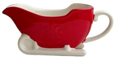 Bamboo Sea Salsera Cubo de Jugo de Navidad, Salsera de cerámica Espesa, Plato for Salsa de Crema, jarras de Leche con Forma de Trineo en Relieve Taza para Salsa