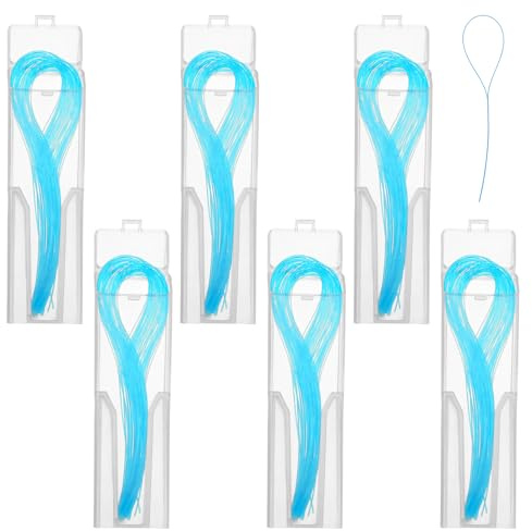 WJIAAA 300 pezzi supporti per filo interdentale per ponti e impianti, filo interdentale blu per ponti threader, 6 scatole ricaricabili da 50 pezzi