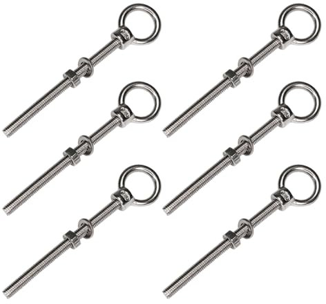 PRIOstahl Tornillo de ojo 641_6, tuerca anular, acero inoxidable V4A, M8 x 100 (6 unidades)