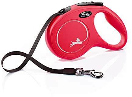 flexi® Classic M Gurt 5 m rot, Roll-Leine für Hunde bis 25 kg