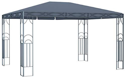 Festnight Tonnelle de Jardin Pavillon de Jardin pour Dîner, Barbecue, etc 400 x 300 cm Anthracite