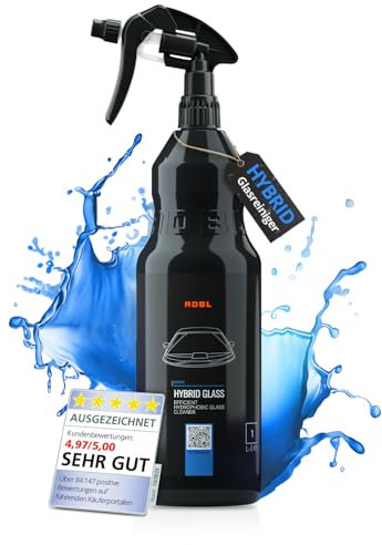 ADBL Hybrid Glass (1 l) – Nettoyant pour vitres hydrophobe – Nettoie et protège les surfaces en verre – Laisse des vitres cristallines et antistatiques – Réduit l'adhérence de la saleté grâce à
