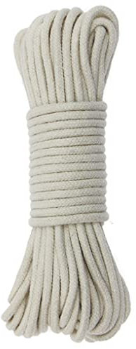 Jukway Natur Baumwollkordel 3mm, 32-Fuß Rund Kordel Geflochtenes Seil mit Kerns, Baumwolle Garn Makramee Mehrzweck Schnur zum Nähen Bündeln, DIY Basteln Dekoration - Rohweiß (10 Meter)