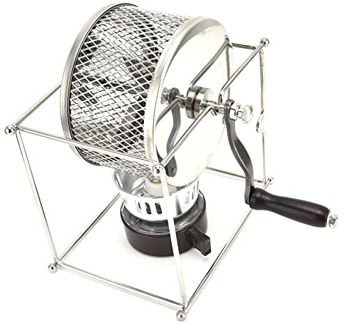 Goshyda Torréfacteur à café, torréfaction de Grains de café à manivelle, torréfacteur à Rouleau à température réglable en Acier Inoxydable, pour la Famille, Les Amis et Les