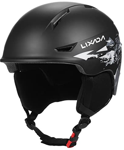 Lixada Casco da Snowboard con Paraorecchie Staccabile Uomo Donna Casco da Sci di Sicurezza con Occhiali Cinturino Fisso Casco da Sci Professionale per Sport sulla Neve