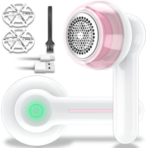 Lint Remover, Fabric Shaver Electric Bobble Remover for Clothes, USB Charging Fluff Remover Sweater Shaver with 2 Replacement Heads for Clothes Fabric