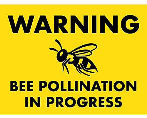 Señal De Advertencia, Aviso De Polinización De Abejas En Curso Cartel De Advertencia Retro Cartel De Chapa Impermeable Placa Metálica Para Exteriores Oficina,20X30Cm