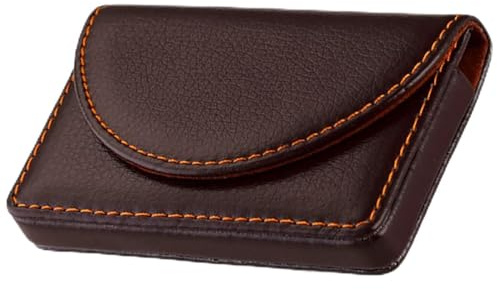 Porta Biglietti da Visita in Pelle PU, Custodia Professionale per 96 Carte di Nome, Portafoglio Regalo per Amici Uomini/Donne (Marrone)
