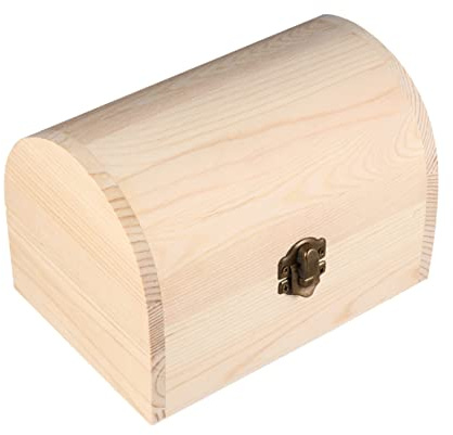 DEARMAMY Scatola Di Legno Fai Da Te Ad 16x12,2x11,5 Cm in Legno Massello Non Verniciato, Custodia Artigianale Per Pittura e Graffiti, Contenitore Per Piccoli Oggetti, Uso Casa e Regalo
