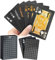 WUGAUWOR wasserdichte Diamant Spielkarten, Plastik Pokerkarten, Schwarze Poker Kartendeck, Waterproof Playing Cards, Poker Karten, Kunststoff Pokerkarten für Kartenspiele, Reisespiele