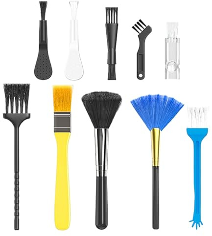 Laptop Keyboard Cleaner, 10-Piece Keyboard Cleaning Tools, Portable Detailing Brush Kit, Dust Remover Set, Electronics Cleaning Kit for Console, Mousepad, Tablet, 7.87 Inches