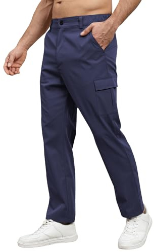 Suwangi Pantalons Cargo Homme Pantalon de Travail Pantalon Chino Pantalons Tube Droite Décontracté avec Poches