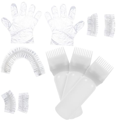Zerodeko Hair Dye Kit Portable Complete Hair Coloring Tools Flexible Applicator Bottle Gloves Ear Covers Home and Salon Use