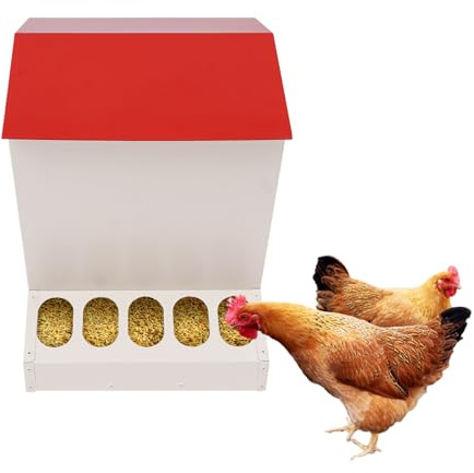 Distributeur automatique de nourriture pour poules, poulets galvanisés, avec poignées de transport, grande capacité, distributeur de nourriture pour poules, canards et volailles.