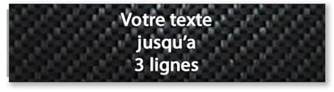 Plaque gravée pour boîte aux lettres autocollante – Effet carbone/blanc – 10 x 2,5 cm – Acrylique bicolore – Réalisation française – Jusqu’à 3 lignes