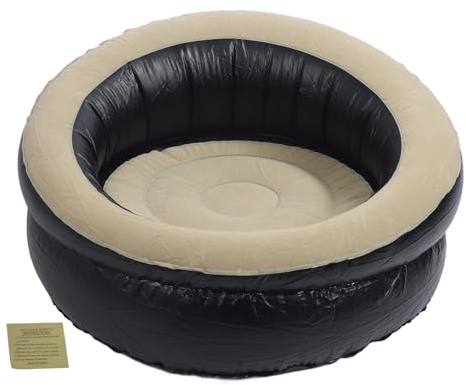 Gucagle Canapé Gonflable PVC Flocage Portable Ergonomique Gonflage Rapide Gonflage Durable Robuste pour Salon Chambre Voyage en Plein Air (Couleur Café)
