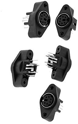 Aexit Lot de 5 Mini-DIN 6 broches femelle, 1 S-Vidéo Adaptateur Connecteur Prise 309S362