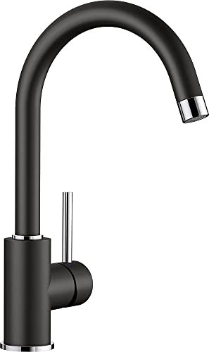 BLANCO 526145 Mida Kitchen Sink tap Made of Granite Fixed spout Mida-black-526145, Silgranite Black, Hochdruck