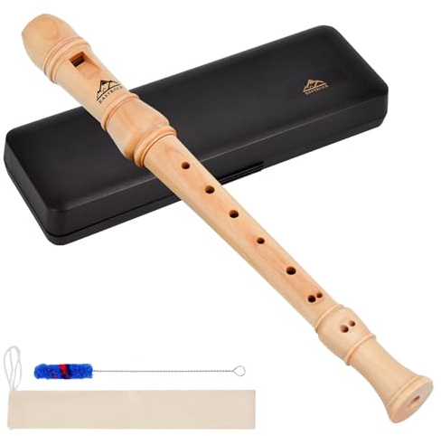 Eastrock Soprano Recorder Baroque fingering C Key Beginners Recorder Instrument for Kids Adults 3 Piece Recorder With Hard Case（Maple Wood）