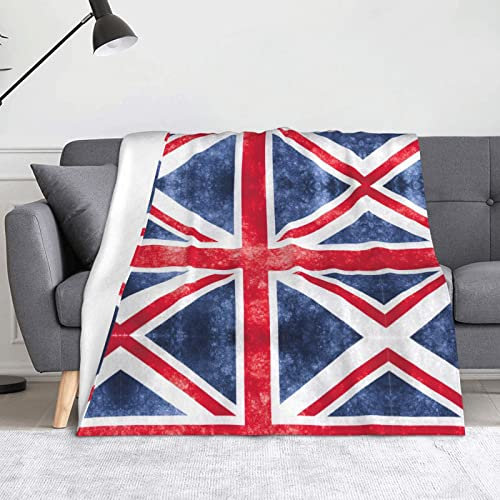 OTRAHCSD Decke, Vintage Union Jack, britische Flagge, Überwurfdecke, weiche, leichte Flanelldecke für Sofas, Bett, Sets (150 x 125 cm)
