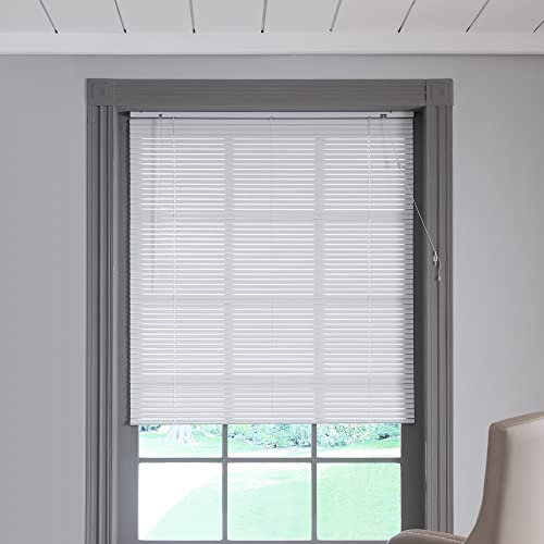 LBB Aluminium Venetian Blinds easy fit blinds window 25mm slats width metal blackout blind for kitchen, office, bedroom, etc. (White, 90x160cm(WxH))