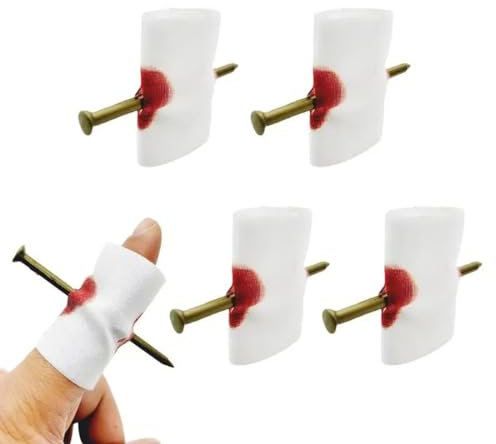 Reccisokz Rec Daumen & Tuch,4 Stück,Scherzartikel,Prank Artikel,Zum Piercing Zauberdaumen Trick,Fingerkuppe,Zaubertrick Magie Trick Illusion Close-Up