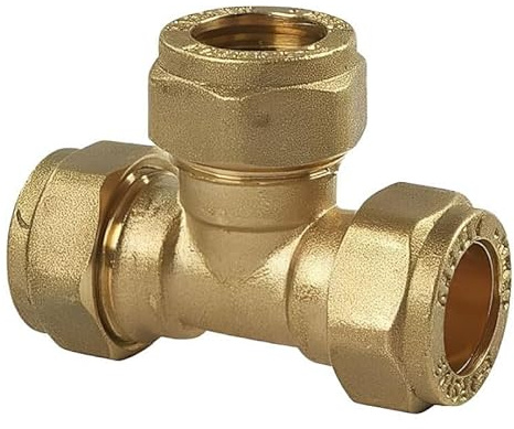 10mm Compression Equal Tee (Known as 10mm Copper Pipe Fittings / 10mm Compression Fittings / 10mm Compression Fitting Also Available in 8mm, 10mm, 12mm, 15mm, 22mm, 28mm, 35mm, 42mm, 54mm)