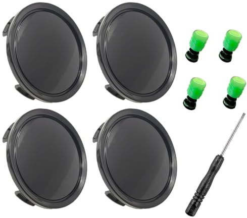 4 tapacubos para tapacubos de 75 mm, tapas de buje de rueda, tapas de buje ABS, tapas de llantas, tapas de buje de rueda, tapas centrales de repuesto para neumáticos de coche, centro (negro)