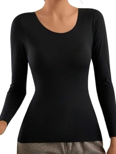MCA Maglia Termica Donna Sportiva Made in Italy - Manica Lunga Invernale - Magliette Termiche - Maglie Invernali - Intimo Termico Tecnico Sci - Maglia Intima (IT, Testo, XXL, Regular, Regular, Nero)
