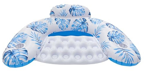 Inflatable Pool Chair | Inflatable Pool Floats Adult | Float Chairs with Cup Holders | U Shape Blow up Pool Noodles | Floating Chair for Lakes, Rivers, Beaches, Water Party