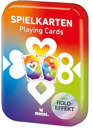Moses. Spielkarten Rainbow – stilvolles Kartenset für Erwachsene & Kinder, für Skat, Poker, Mau Mau & mehr, ab 6 Jahren, 2+ Spieler