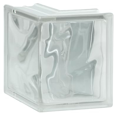 Basic Glasbaustein Wolke klar Eckelement, 19/19 x 19 x 8 cm - 1 Stück