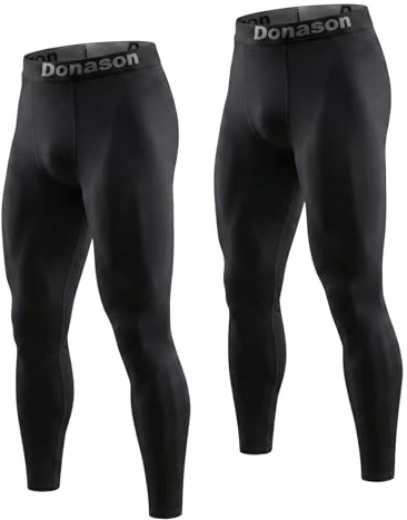 Donason Leggings de Compression Homme Séchage Rapide Pantalon de Sport pour Homme Collants de Course Fitness Respirants Pantalons de Sport Long Tight pour Collant Basketball Cyclisme