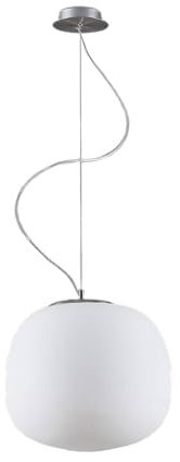 Lindby Lampada a sospensione soffitto, Lampadario soggiorno moderno cucina Sfera in Vetro pendente Bolla di Bianco Stile Nordico Elegante Ø38 cm E27