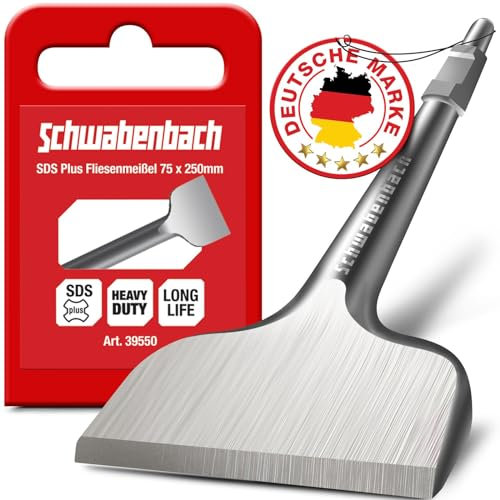 SCHWABENBACH ® SDS HEX Burin 75 x 410mm - Idéal pour enlever le béton et la maçonnerie - Burin plat sds - Burinage avec un marteau de démolition Burin - Burin carrelage