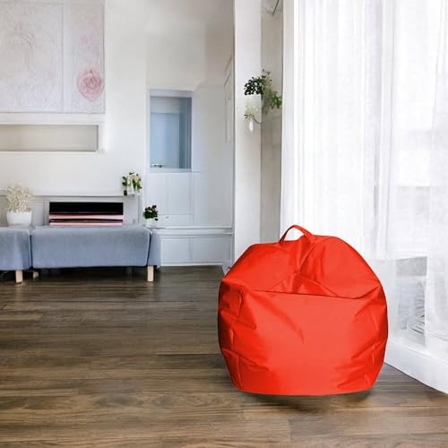 Dmora Talamo Italia - Pouf Abe, Poltrona multiuso, Poltroncina sacco, Pouf poggiapiedi, Made in Italy, 65x65 h50 cm, Arancione