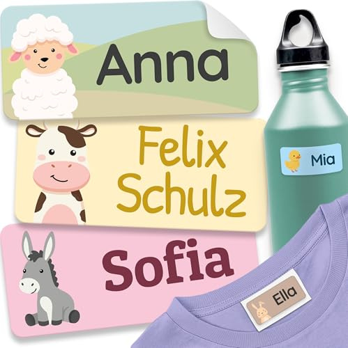 120 Stick on Name Labels for Clothes Kids - Personalised Name Tags for Clothes, School and Nursery - Waterproof and No-Iron Name Stickers for Kids
