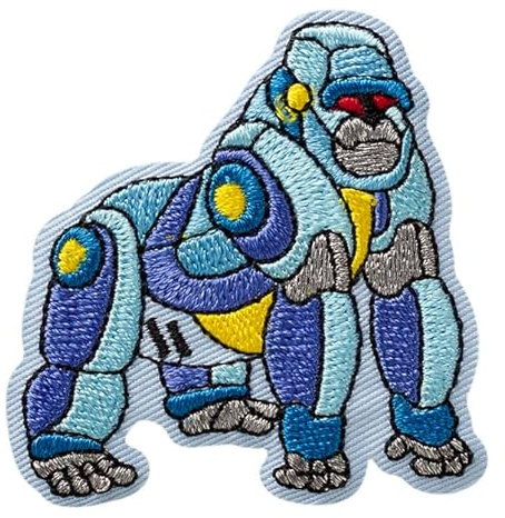Mono Quick 10382 Gorilla Roboter Bügelbild, Patch, ca. 5 x 5 cm Applikation