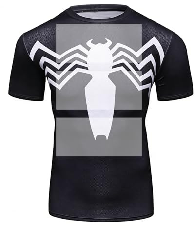 TIMWOODER Camisa de compresión para Hombre, Manga Corta, impresión 3D, Camiseta Deportiva para Gimnasio, T45-20, Large