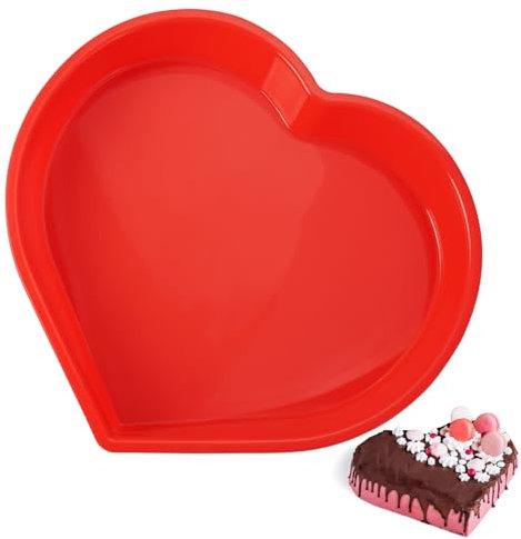 1 Pezzi Unico Stampo Silicone Cuore, Grandi Cottura Stampo Silicone Cuore 25 cm, Forno Stampo Cuore Silicone, Stampi Cuore Silicone Cotti Adatto per Preparazione di Torte, Budini e Altri Dolci