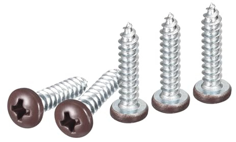 DTGN #10x1 Brown Pan Head Phillips Sheet Metal Screw - 25Pack - Zinc Plated Carbon Steel Self-tapping Screw Wood Screws