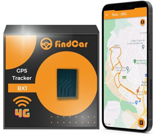 findCar BX1-4G - Localizador GPS Mini para Coches, Camiones, Motos y más | Localización en Vivo | a Batería | Alarmas Exceso Velocidad, Antirrobo y Geovalla | Localizador GPS Coche (1000mAh 4G)
