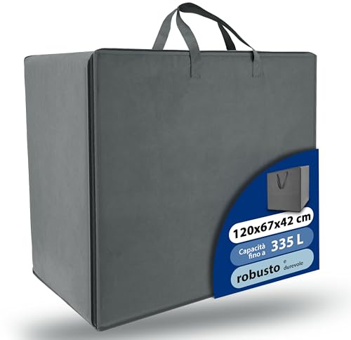 Beautissu Bolsa Práctica Tamaño XXL - Funda para Colchón Plegable - Protección Ideal y Transporte Fácil con Cremallera - Accesorio para Colchón Plegable Modelo XXL (120x200cm) - Gris
