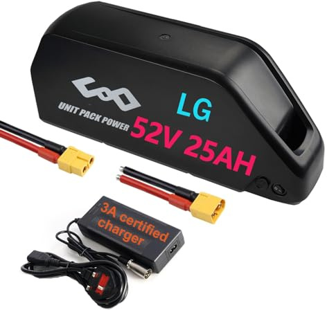 Batterie Velo Electrique 52V 25AH LGcell Long Range Batterie Rechargeable au Lithium-ION Batterie pour 1500W 1000W 750W 500W 250W Motor