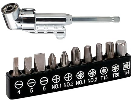 Trapano Ad Angolo Retto: Strumento Ad Angolo Con Punta Cacciavite Curvata Multifunzionale, Accessorio Per Trapano Ad Angolo Dritto, Strumento Elettrico, Set Di Punte Per Cacciavite Ad