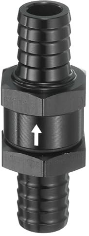 sourcing map Clapet anti-retour de carburant de 14 mm, anti-retour à sens unique, accessoires de contrôle en alliage d'aluminium pour essence, diesel, gaz, huile, air, eau, noir