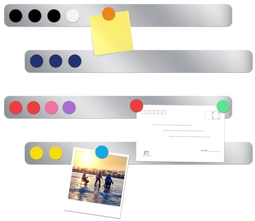 Quuylin 4 Pièces Tableau Magnétique Mural, Blanche Tableaux Magnétiques, Tableau Mémo Autocollant, avec 12 Pièces Colorés Aimants, pour Réfrigérateur, Tableau D'affichage, Mur Photo, Famille, Bureau