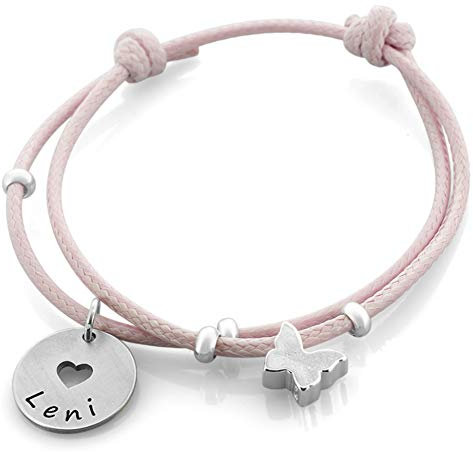 Taufarmband Mädchen mit Gravur rosa Armband 925 Silber Kinderarmband zur Taufe Geburt Silberschmuck Baby Kinder Psalm Taufgeschenk mit Herz | HANDMADE IN GERMANY